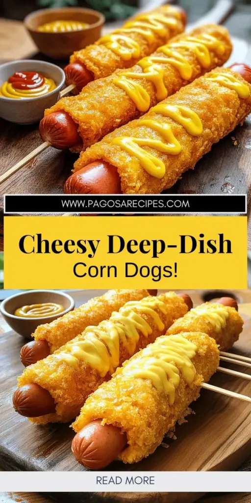 Indulge in the mouthwatering taste of Deep-Dish Delight Corn Dogs, a fun twist on a classic favorite! These golden, crispy corn dogs are stuffed with melted cheddar cheese and juicy hot dogs for a deliciously satisfying snack. Perfect for parties or a cozy night in, our easy step-by-step guide will have you making these tasty treats in no time. Click through to explore the recipe and elevate your snack game today!