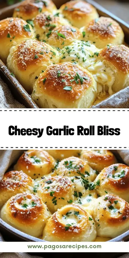 Indulge in the delectable goodness of homemade Cheesy Garlic Dinner Rolls with this easy recipe! Bursting with melted mozzarella, savory garlic, and a buttery finish, these rolls are perfect for any meal or special gathering. With just a few simple ingredients, you can create fluffy, golden-brown rolls that will impress your family and friends. Click through to discover the step-by-step guide and elevate your dinner experience today!