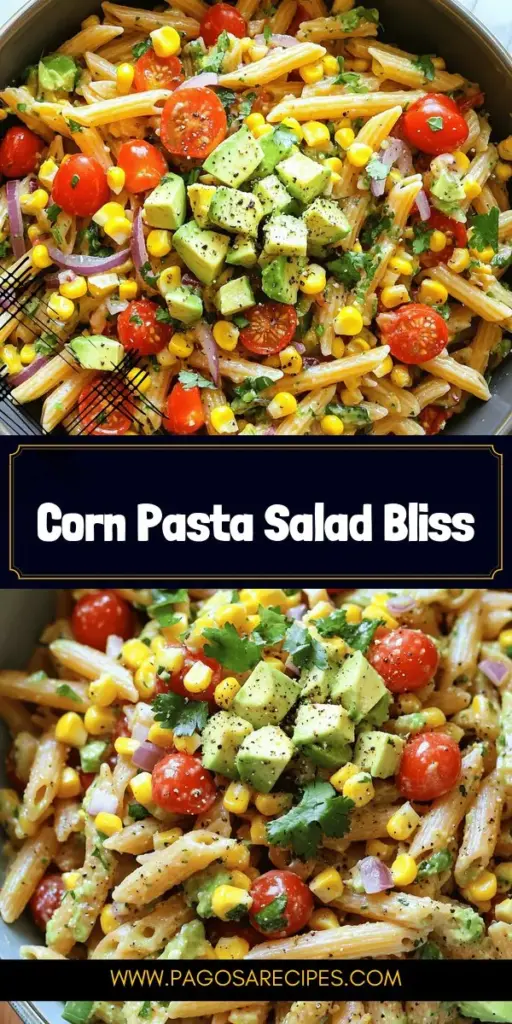 Brighten up your meals with my easy Corn Pasta Salad recipe! This refreshing dish is loaded with fresh veggies, whole wheat pasta, and a zesty dressing, making it perfect for summer picnics or light dinners. With simple ingredients and quick prep, you'll impress everyone with this vibrant salad. Discover variations and serving tips to customize your dish! Click through to explore the full recipe and bring some color to your table today!