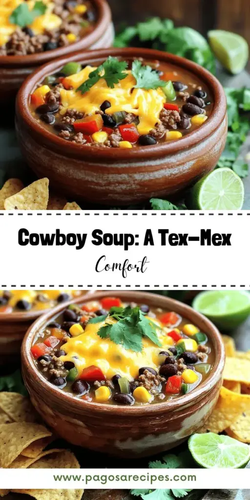 Discover the ultimate comfort food with Tex-Mex Cowboy Soup! This hearty dish combines flavorful ingredients for a satisfying meal perfect for busy weeknights or festive gatherings. Packed with protein, beans, and vibrant vegetables, this easy-to-make soup is versatile enough to accommodate various dietary preferences. Click through now to explore the full recipe and elevate your cooking with this delicious Tex-Mex delight!