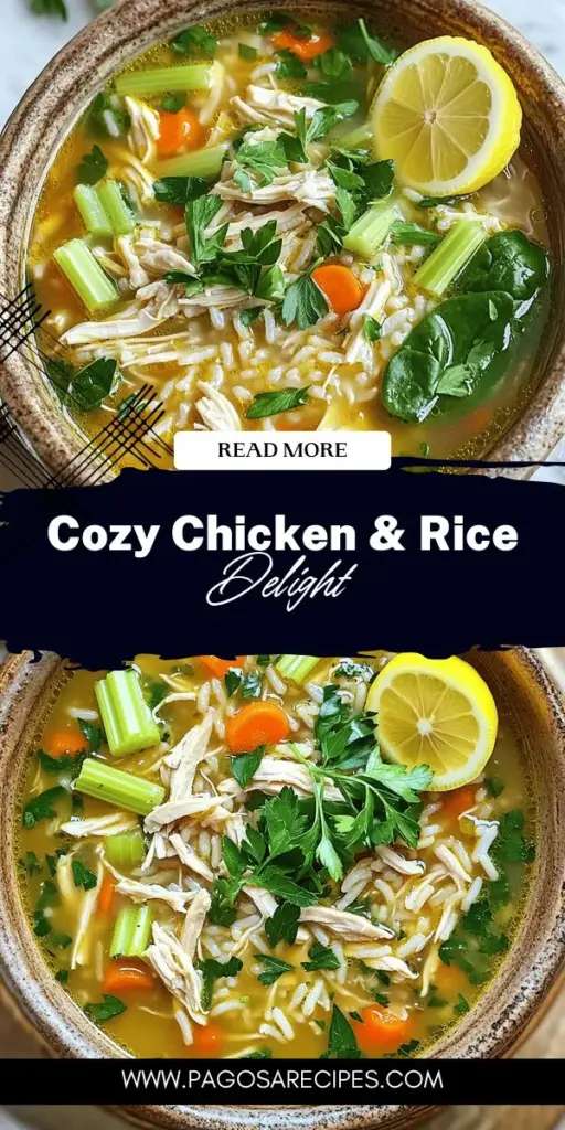Warm up with a delightful bowl of Cozy Chicken & Rice Soup, the ultimate comfort food perfect for any season. This easy-to-follow recipe combines tender chicken, aromatic vegetables, and wholesome rice, creating a nourishing meal that brings family together. Packed with nutrients and bursting with flavor, it’s sure to become a household favorite. Click through to explore this heartwarming recipe and enjoy a taste of home!
