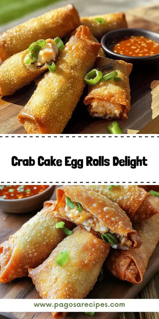 Elevate your appetizer game with these delicious crab cake egg rolls! Combining the classic flavors of crab cakes with a crisp, golden wrapper, they are sure to impress your guests. Perfect for parties or cozy nights in, these savory snacks are easy to make and fun to customize. Discover the full recipe and tips on adding unique twists to your crab cake egg rolls. Click through to explore how to create this gourmet treat at home!