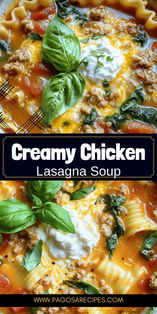 Warm up your dinner table with this easy Chicken Lasagna Soup, a delightful blend of comfort and flavor! This recipe offers creamy goodness with every spoonful, combining ground chicken, rich cheeses, and wholesome veggies for a nutritious meal the whole family will love. Perfect for busy nights, this soup is both filling and satisfying. Click through to discover the full recipe and variations that make it uniquely yours!