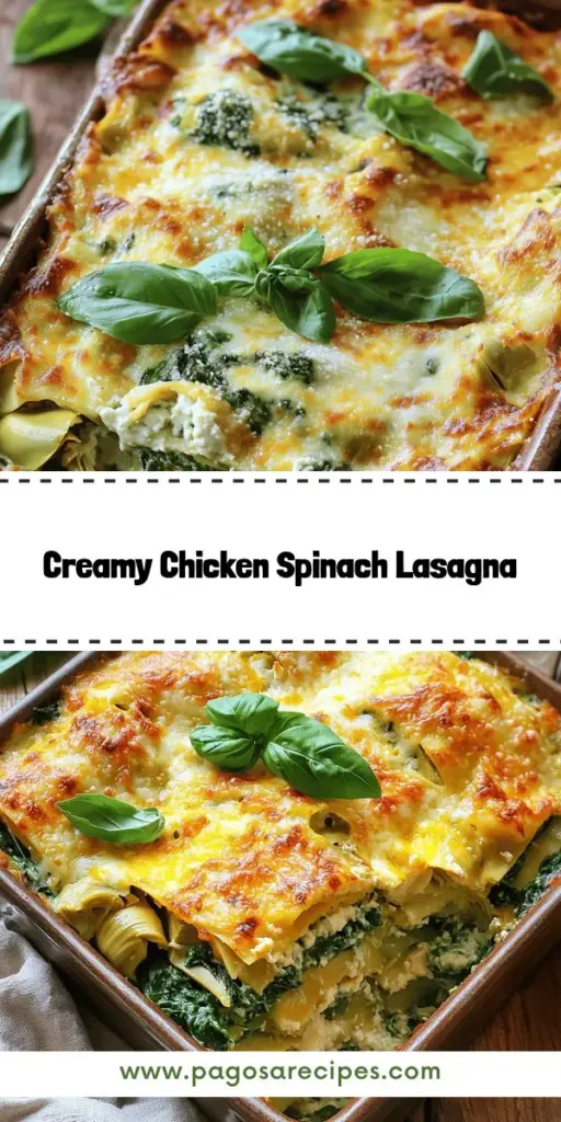 Experience the ultimate comfort food with our Cheesy Chicken Spinach and Artichoke Lasagna! This delicious twist on a classic dish features creamy cheeses, tender chicken, and nutrient-rich spinach and artichokes, making it both indulgent and healthy. Perfect for family dinners or a cozy night in, this lasagna will warm your heart and please your taste buds. Click through to explore the full recipe and delight in every cheesy bite!