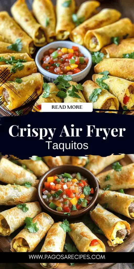 Start your mornings with a crispy, flavorful delight: Air Fryer Breakfast Taquitos! These easy-to-make treats are perfect for busy days and can be customized with your favorite fillings like eggs, cheese, and veggies. Discover simple steps and tips to achieve the perfect crunch without the mess of traditional frying. Ready to spice up your breakfast routine? Click through for the full recipe and make these delicious taquitos a family favorite!