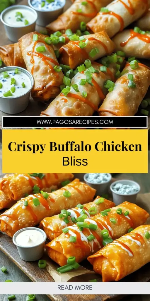 Get ready to tantalize your taste buds with Buffalo Chicken Egg Rolls! These crispy treats combine spicy chicken with creamy cheese for an irresistible flavor burst. Perfect for game day or family gatherings, our guide covers everything from selecting the best egg roll wrappers to creating a delicious, customized filling. Discover tips for healthier variations and ideal dipping sauces that will make these egg rolls a crowd favorite. Click through to explore the full recipe and start your delicious adventure today!