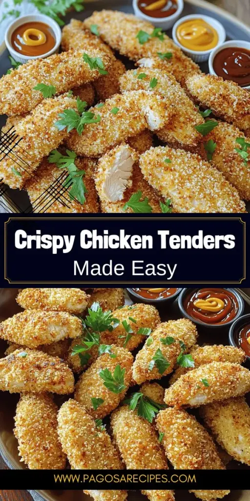 Satisfy your cravings with this easy crispy chicken tenders recipe that delights both kids and adults! Learn the secrets to achieving the perfect crunch, from the key ingredient of buttermilk to ideal frying techniques. Whether you prefer frying, baking, or using an air fryer, this guide has you covered. Discover delicious variations and the best sauces to serve alongside. Click through to explore the full recipe and make your next meal a hit!