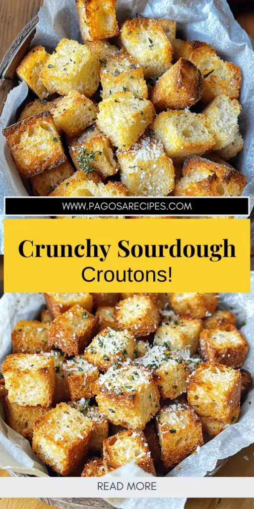 Elevate your snacking with homemade sourdough croutons that are crispy, flavorful, and super easy to make! Discover delicious recipes and creative seasoning ideas, from classic garlic to zesty herbs, perfect for topping soups and salads. Not only will you enjoy fresher flavors, but you’ll also learn how to make the most of stale bread. Click through to explore the full recipe and transform your meals with these tasty treats!