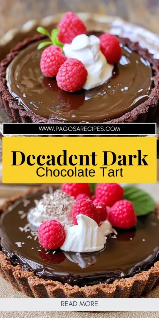 Satisfy your sweet tooth with this irresistible dark chocolate tart recipe! Perfect for any celebration, this dessert features a crisp shell filled with rich, smooth ganache that's sure to impress. Whether you’re a novice or an experienced baker, this guide covers everything from essential ingredients to baking techniques. Don't miss out on this delicious treat—click through to discover the full recipe and start baking your dream dessert today!
