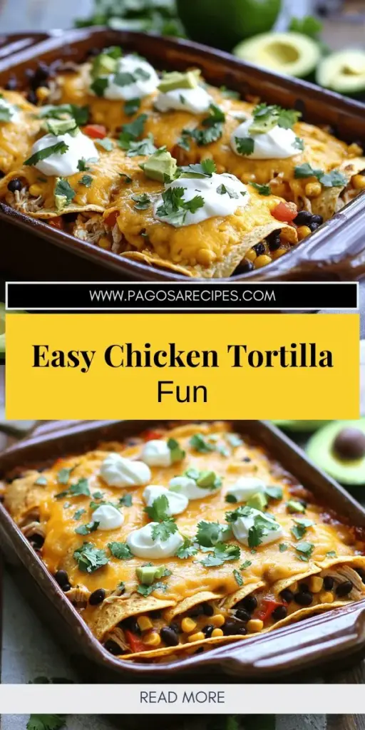 Looking for an easy, delicious family meal? Try this Chicken Tortilla Casserole! Packed with flavor and simple to prepare, this dish will quickly become a weeknight favorite. Customize it to fit any dietary needs, with tips on ingredient substitutions and variations. Perfect for potlucks and gatherings, this recipe is sure to impress. Click through to explore the full recipe and tips for a comforting meal everyone will love!