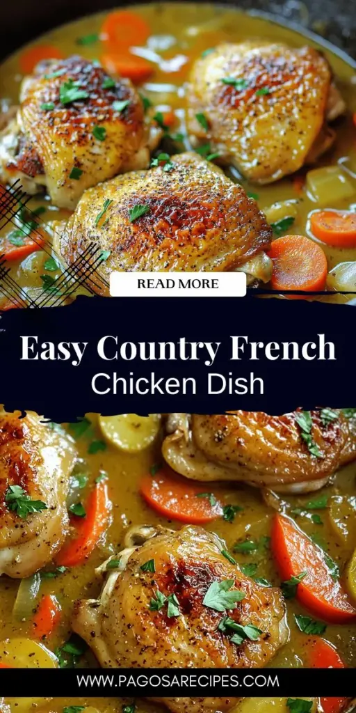 Discover the secrets to creating a mouthwatering Country French Skillet Chicken with this easy recipe that's perfect for any occasion. Enjoy tender chicken, vibrant veggies, and aromatic herbs all cooked to perfection in one skillet. Whether you're a beginner or a seasoned cook, this flavorful dish is sure to impress. Ready to elevate your dinner game? Click through for the full recipe and start cooking today!