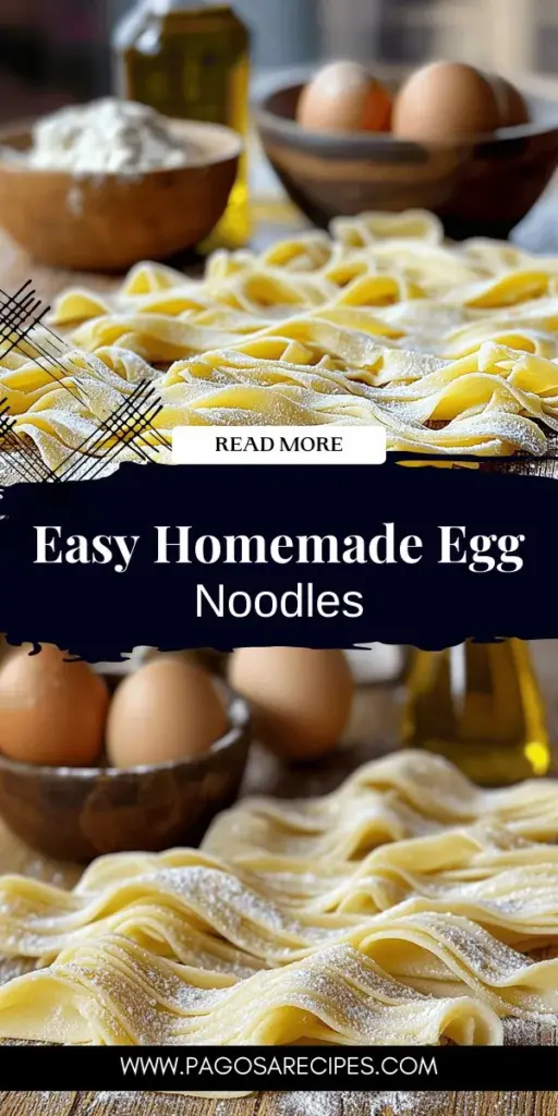 Discover the joy of making homemade egg noodles with this easy guide! Using just a few basic ingredients like eggs and flour, you can create delicious, fresh pasta that will impress everyone at your table. This article walks you through each step, tips for the perfect texture, and scrumptious ways to serve your noodles. Click to explore the full recipe and elevate your cooking game with homemade egg noodles today!