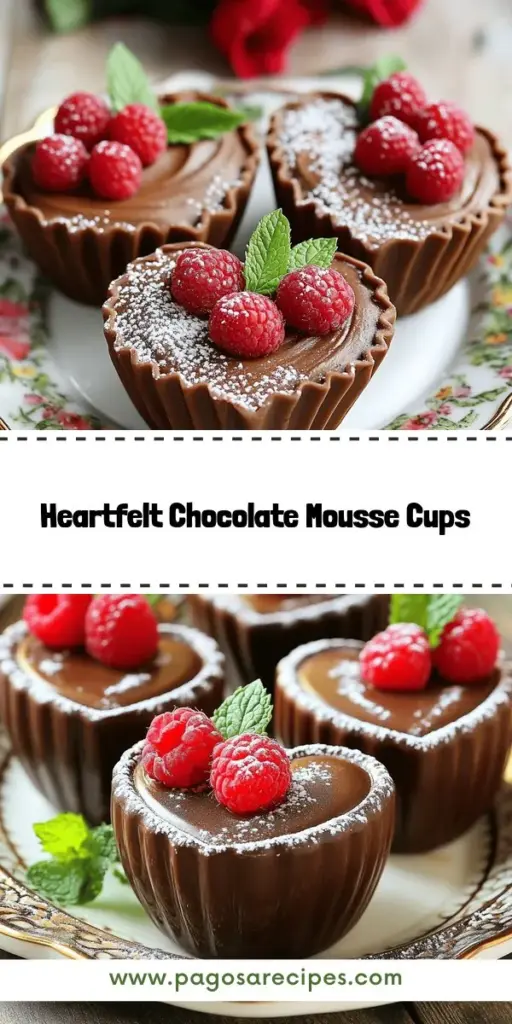 Indulge in a sweet and stunning treat with Chocolate Mousse Cup Hearts, the perfect dessert idea for any occasion. This delightful recipe combines rich flavors and a light, airy texture that's sure to impress. Follow our simple steps to create a visually charming dessert that melts hearts. With creative presentation tips and variations to suit every celebration, you're only a click away from crafting this delectable chocolate mousse!