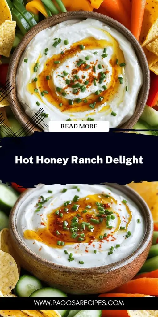 Discover the deliciousness of Hot Honey Ranch, the ultimate dipping sauce that adds a sweet and spicy kick to any dish! This easy-to-make sauce combines creamy Greek yogurt with tangy ranch seasoning and the unique flavor of hot honey, perfect for parties or casual snacking. From crispy chicken wings to fresh veggies, this versatile dip is sure to impress. Click to explore the full recipe and elevate your next meal!