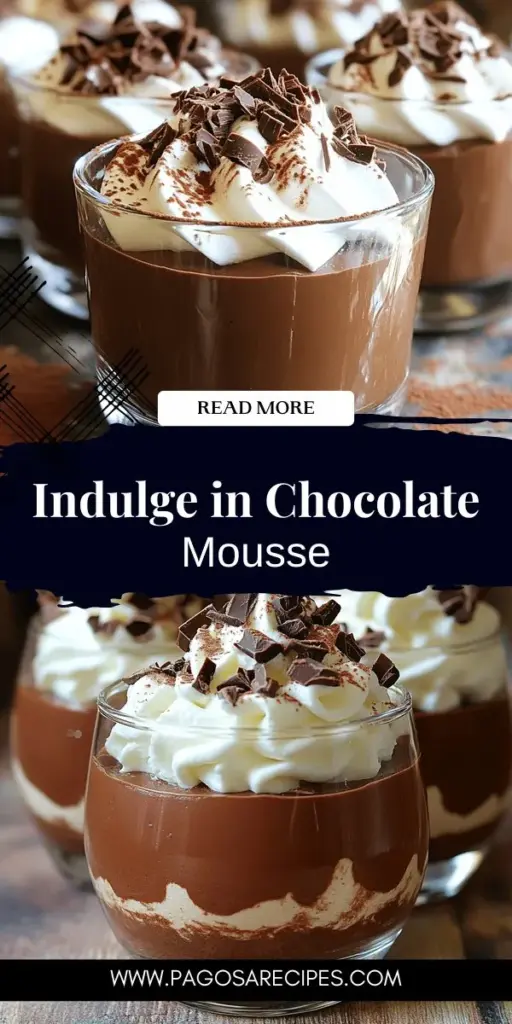 Satisfy your sweet cravings with this classic creamy chocolate mousse recipe, a delightful homemade treat that's sure to impress! Discover the rich history of this dessert, the simple ingredients needed, and easy step-by-step instructions to create a smooth and airy mousse. From creative flavor variations to expert tips for serving, you’ll find everything you need to whip up this indulgent delight. Click through to explore the full recipe and unlock your inner pastry chef!