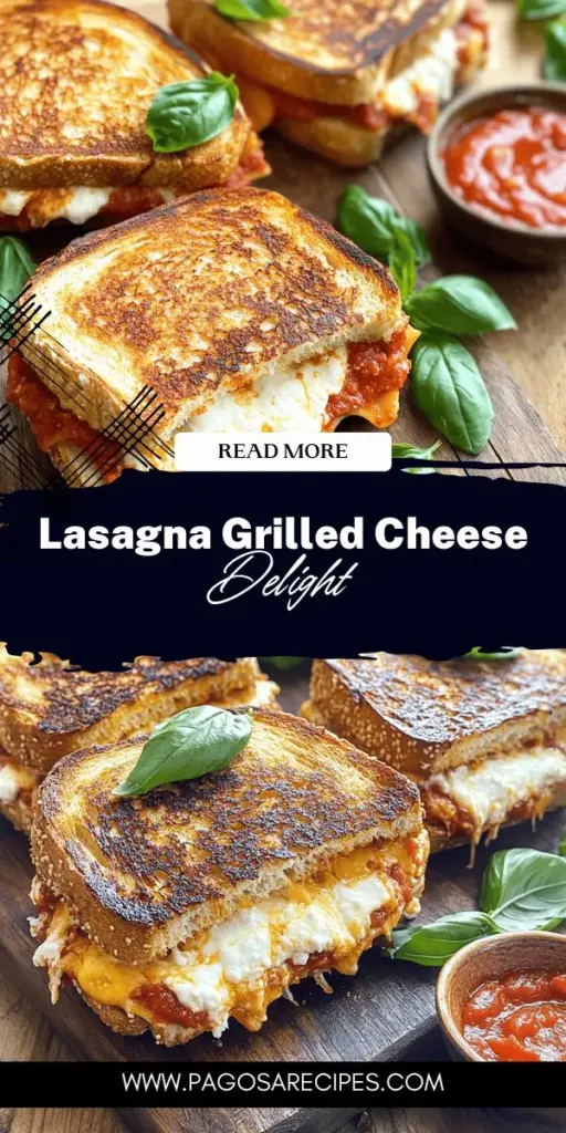 Discover the ultimate comfort food fusion with Lasagna Grilled Cheese! This mouthwatering sandwich combines crispy sourdough, creamy ricotta, savory marinara, and gooey mozzarella, creating a flavor-packed experience that's perfect for family dinners or gatherings. Easy to make and impossible to resist, it’s time to indulge in a meal that’s both nostalgic and innovative. Click through to explore this delicious recipe and bring a new twist to your comfort food favorites!
