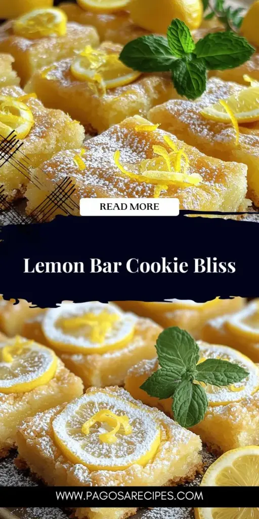 Experience the sunny delight of Lemon Bar Cookies that blend the tartness of lemon bars with the softness of cookies! This guide shares essential ingredients, easy steps, and tips to make your cookies shine. Discover fun variations and creative serving ideas that will impress your friends and family. Ready to bring a burst of flavor to your dessert table? Click through to explore the full recipe and start baking!