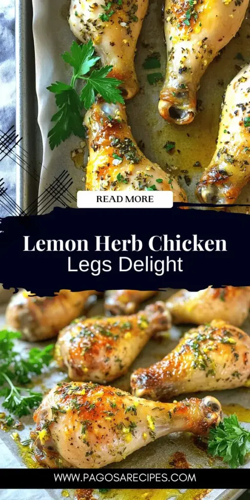 Elevate your weeknight dinners with this Garlic Lemon Herb Chicken Legs recipe that’s bursting with flavor! Perfectly marinated in garlic, fresh herbs, and zesty lemon, these chicken legs are juicy, tender, and easy to make. Impress your family and friends with a dish that feels gourmet but requires minimal effort. Click through to explore this delightful recipe and discover how to create a meal that's sure to leave everyone asking for seconds!