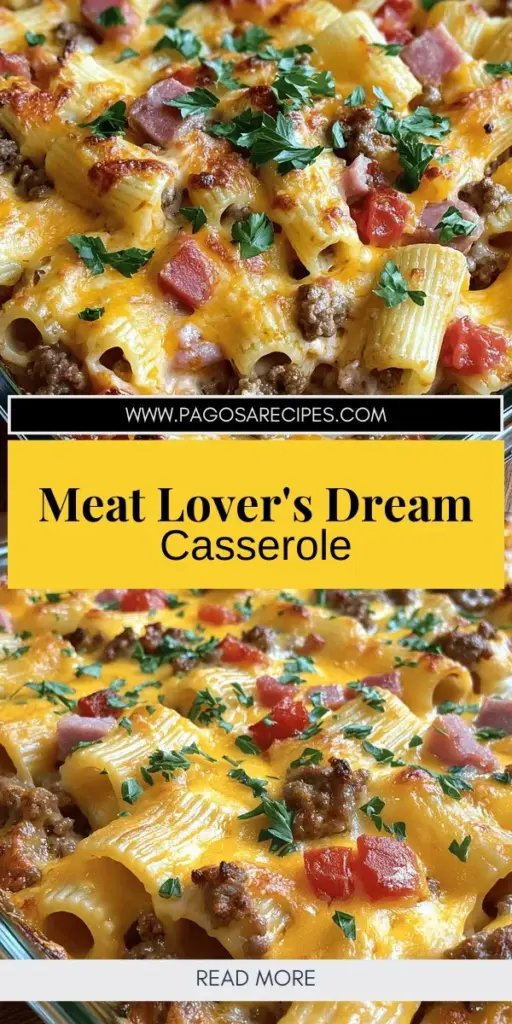 Craving a hearty meal that satisfies? Try our Hearty Meat Lovers Casserole! This comforting dish combines ground beef, Italian sausage, ham, bacon, and a rich blend of cheeses for an unforgettable dining experience. Perfect for family dinners or gatherings, it's packed with flavors and textures that everyone will love. Dive into the full recipe and discover how easy it is to create this delicious casserole. Click through now to explore these mouthwatering recipes!