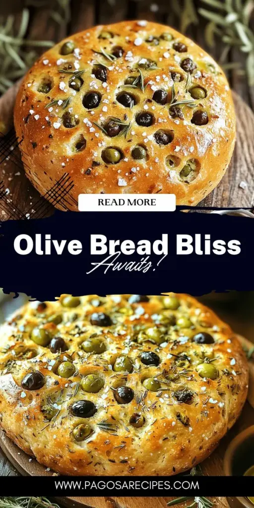 Unlock the joy of homemade baking with our Savory Olive Bread Delight! This flavorful bread, infused with mixed olives and aromatic herbs, is perfect for any meal, whether as an appetizer, a side, or a standout on a cheese platter. With our detailed step-by-step guide, you'll master the techniques to create this delightful loaf right in your kitchen. Click through to discover recipes, tips, and delicious serving ideas that will elevate your next gathering!