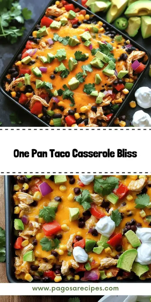 Discover the ultimate solution for busy weeknight dinners with our One Pan Chicken Taco Casserole! This hassle-free recipe brings bold flavors and nutritious ingredients together in one delicious dish. Packed with chicken, black beans, corn, and gooey cheese, it's a family favorite that requires minimal prep and cleanup. Ready to impress your loved ones? Click through to explore this flavorful casserole and make your next dinner a hit!