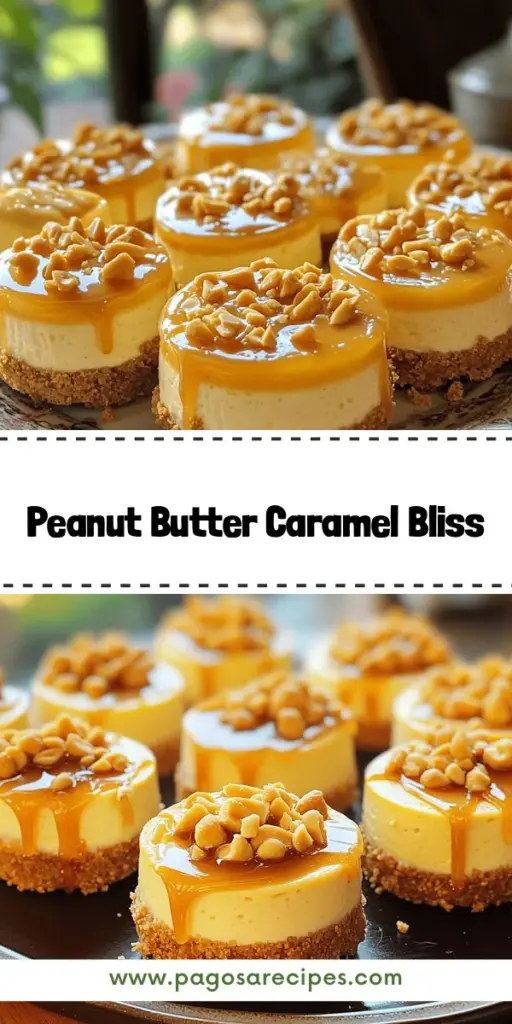 Indulge in the sweet and creamy goodness of Irresistible Peanut Butter Caramel Mini Cheesecakes! These bite-sized treats feature a rich peanut butter filling, buttery graham cracker crust, and a drizzle of caramel for the perfect flavor combination. Whether you're planning a gathering or simply craving a delicious dessert, this easy recipe is just what you need. Click through to explore the full recipe and learn how to impress your guests with these delightful mini cheesecakes!