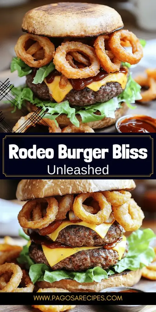 Discover the ultimate Rodeo Burger that transforms outdoor dining into a flavor-packed adventure! Featuring a juicy beef patty, creamy pepper jack cheese, crispy onion rings, and a zesty chipotle mayo, this burger is sure to impress at your next cookout. Get ready to elevate your grilling game with simple techniques and fresh ingredients. Click through to explore detailed recipes and tips for crafting the perfect Rodeo Burger to share with family and friends!