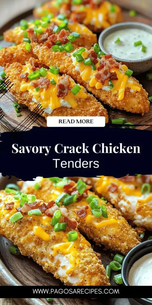 Discover the deliciousness of Crack Chicken Tenders with this easy recipe that delivers savory flavors in every bite! Made with juicy chicken, creamy cheese, crispy bacon, and zesty ranch seasoning, these tenders are perfect for family dinners or gatherings. Whether you fry, bake, or air-fry, you'll impress everyone at the table. Click through to explore the full recipe, tips for perfecting them, and fun serving ideas that will make your meals unforgettable!