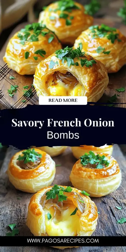 Indulge in the ultimate comfort food with French Onion Bombs! These delicious bites combine sweet caramelized onions and creamy Gruyère cheese, all wrapped in flaky puff pastry for a flavor explosion. Perfect for gatherings or cozy nights, making them is easier than you think. Follow our step-by-step guide to impress family and friends with this irresistible treat. Click to explore the full recipe and elevate your cooking game today!