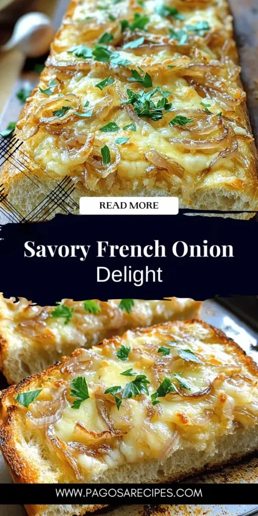 Elevate your next meal with the irresistible French Onion Garlic Bread! This delicious recipe combines sweet caramelized onions, fresh garlic, and gooey cheese on crusty French bread for a savory delight that’s perfect for any occasion. Whether you’re hosting a dinner party or enjoying a cozy night in, this dish is sure to impress. Click through to explore the full recipe and discover how to create this gourmet treat at home!