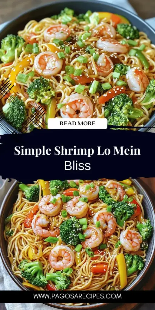 Satisfy your dinner cravings with this deliciously simple shrimp lo mein recipe! Packed with tender shrimp, vibrant vegetables, and flavorful sauces, it's a quick dish that's fun to customize. Discover essential ingredients, easy cooking steps, and expert tips to create a meal that will impress anyone at your table. Click through to explore the full recipe and make this mouthwatering shrimp lo mein tonight!