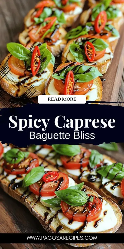 Elevate your snacking with our Spicy Caprese Baguettes recipe! This delightful dish brings bold flavors and fresh ingredients together in an easy-to-make format. Discover how ripe tomatoes and mozzarella create the perfect base, while spicy chili peppers give it an exciting kick. Unleash your creativity with fun variations and healthier swaps. Click through to explore step-by-step instructions and make these mouthwatering baguettes today!