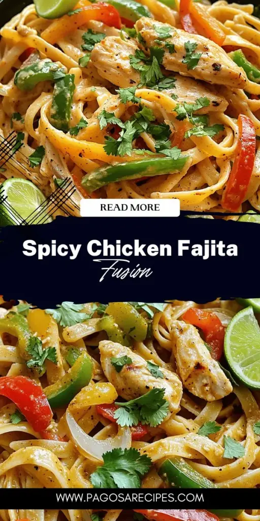 Indulge in the flavorful blend of Spicy Chicken Fajita Pasta, where bold fajita spices meet comforting pasta for a delicious fusion meal! This easy-to-follow recipe combines tender chicken, vibrant bell peppers, and creamy sauce for a dish that pleases everyone at the table. Perfect for weeknight dinners or special occasions, you'll love how customizable it is! Click to explore step-by-step instructions and bring this delightful recipe to life in your kitchen!