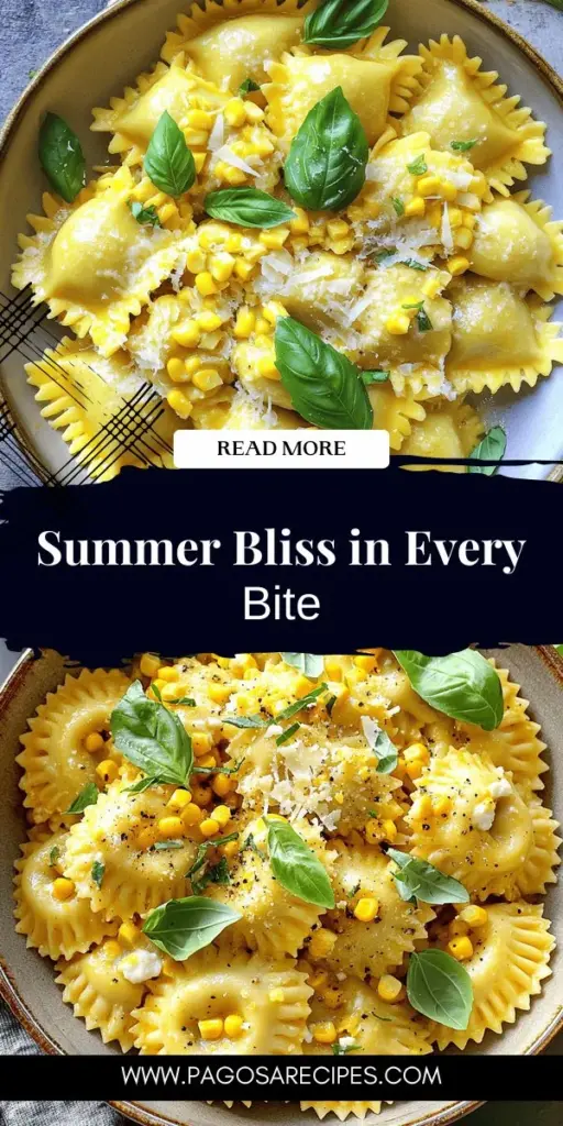 Discover the mouthwatering Sunshine Sweet Corn Ravioli recipe that embodies summer's vibrant flavors! This easy-to-follow guide features a delightful filling of fresh sweet corn, creamy ricotta, and sharp parmesan, all enveloped in homemade pasta. Perfect for family dinners or special occasions, this dish is a celebration of seasonal ingredients. Click through to explore the full recipe and elevate your culinary skills with this deliciously unique pasta!