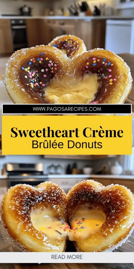 Indulge in the deliciousness of crème brûlée heart donuts, a sweet treat that will steal the show! These fluffy donuts are filled with a rich crème brûlée filling and topped with a perfectly caramelized crunchy shell. With simple ingredients and easy step-by-step instructions, you can impress your friends and family with this delightful dessert. Click through to explore the full recipe and make your special occasions even sweeter!