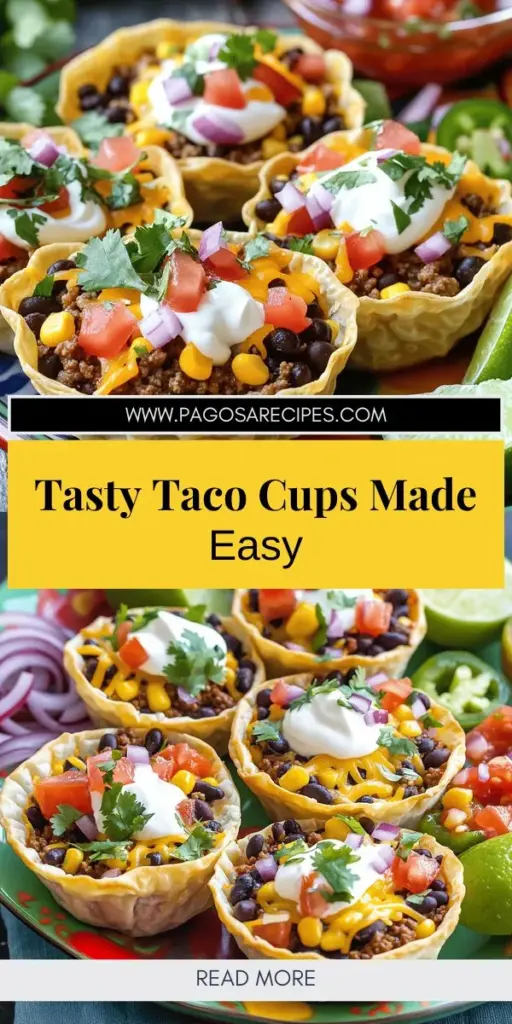 Elevate your taco night with delicious taco cups, a fun twist on a classic favorite! This easy recipe features crispy wonton wrappers filled with savory ground meat, black beans, and melted cheese, customizable to fit any taste. From spicy to vegetarian options, discover how to make these crowd-pleasers ideal for gatherings or cozy nights in. Click through to explore the full recipe and get ready to impress your friends and family!