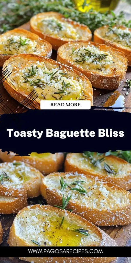 Elevate your appetizer game with these delicious toasted baguette recipes! Discover how to transform a simple baguette into a crunchy delight with easy-to-follow tips and flavorful toppings. Whether you're in the mood for classic garlic bread or innovative avocado spreads, there's something for everyone. Perfect for parties or cozy nights in, click through to explore all the tasty ideas and make your next gathering unforgettable!