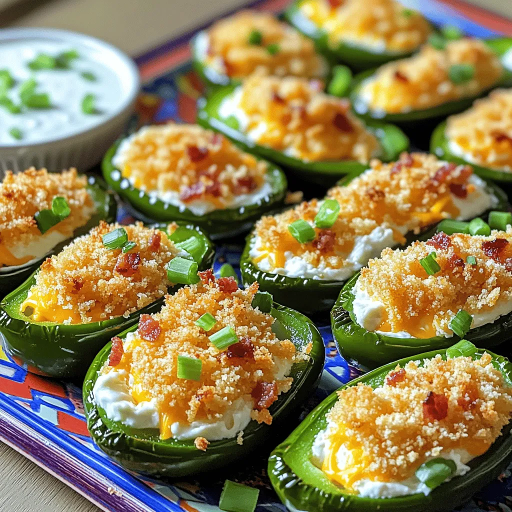 Cheesy jalapeño popper bites are a fun snack. They are small, spicy, and cheesy. You fill jalapeños with a rich cheese mix. This mix often has cream cheese and cheddar. You add crispy bacon for a tasty crunch. They make a great addition to any party food ideas.