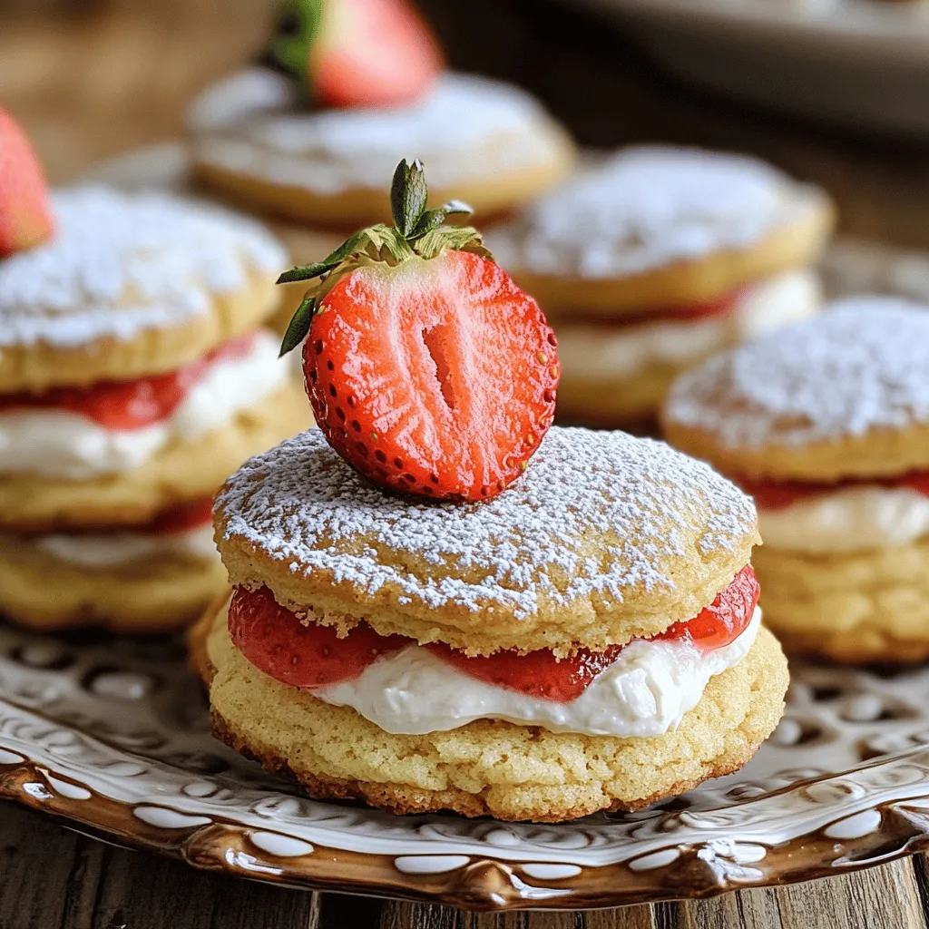 Strawberry cake sandwich cookies are a fun twist on classic cookies. They taste like a slice of strawberry cake, but in cookie form. The soft cookies hold a creamy filling made from cream cheese and fresh strawberries. This treat shines with its sweet, fruity flavor.
