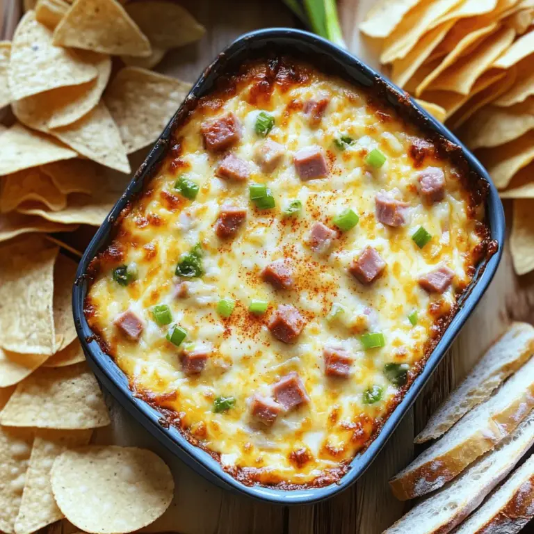 The first star of the show is, of course, the diced ham. When choosing ham for your dip, you can opt for either smoked ham or honey-baked ham, each bringing its unique flavor profile to the dish.