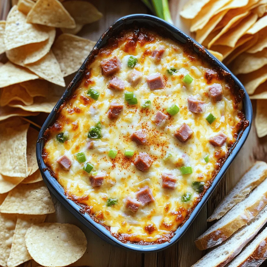 The first star of the show is, of course, the diced ham. When choosing ham for your dip, you can opt for either smoked ham or honey-baked ham, each bringing its unique flavor profile to the dish.