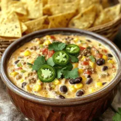To make the best cowboy queso, you need rich and bold ingredients. Start with ground beef. It adds a hearty base. I love using a good blend of cheeses. You can’t go wrong with sharp cheddar and cream cheese. These cheeses melt well and give a creamy texture.
