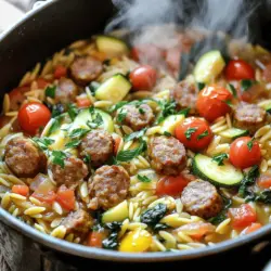 In our fast-paced lives, where time often feels like a luxury, the concept of one-pot meals has emerged as a beacon of convenience. One such delightful dish that embodies this idea is the One Pot Sausage Orzo. This recipe is not just about ease; it is a celebration of flavors, textures, and wholesome ingredients all coming together in a single pot. Imagine a satisfying meal that combines protein, vibrant vegetables, and pasta, all simmered together to create a comforting dish that requires minimal cleanup.