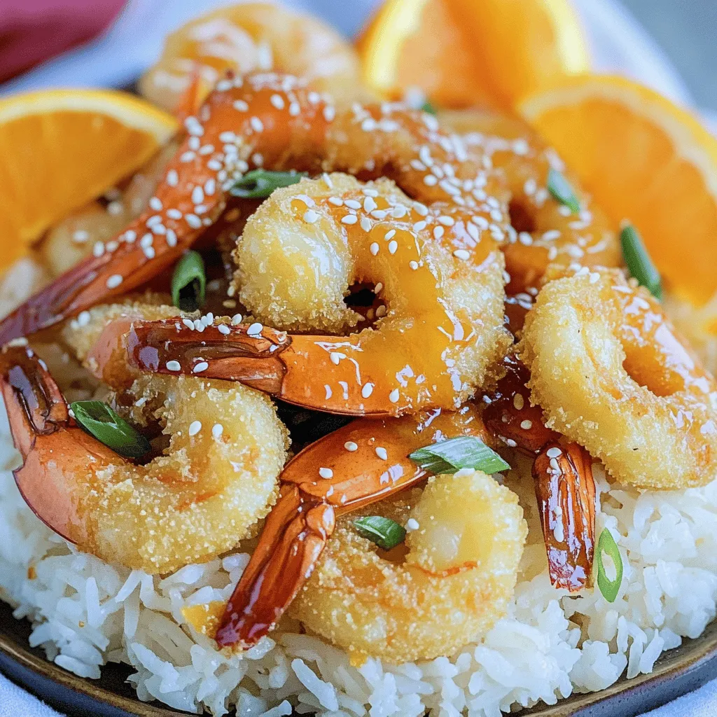 To make crispy orange shrimp, you need fresh shrimp and a few pantry staples. For the shrimp, choose one pound of large shrimp. Make sure they are peeled and deveined.