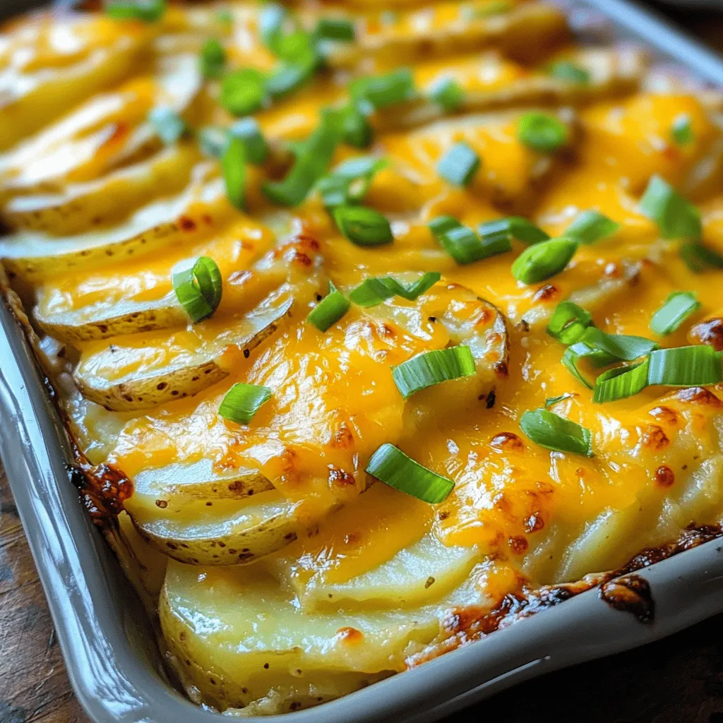 To make creamy scalloped potatoes, you need specific ingredients. Start with russet potatoes. They are starchy and give the best texture. Thinly slice about four large russets for even cooking.