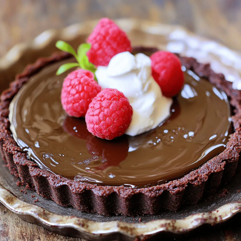 To create a delicious dark chocolate tart, you need a few key ingredients. First, let's talk about the tart shell. The main ingredients include all-purpose flour, cocoa powder, powdered sugar, salt, unsalted butter, egg yolk, and cold water. These form a rich, crumbly base that pairs well with dark chocolate.