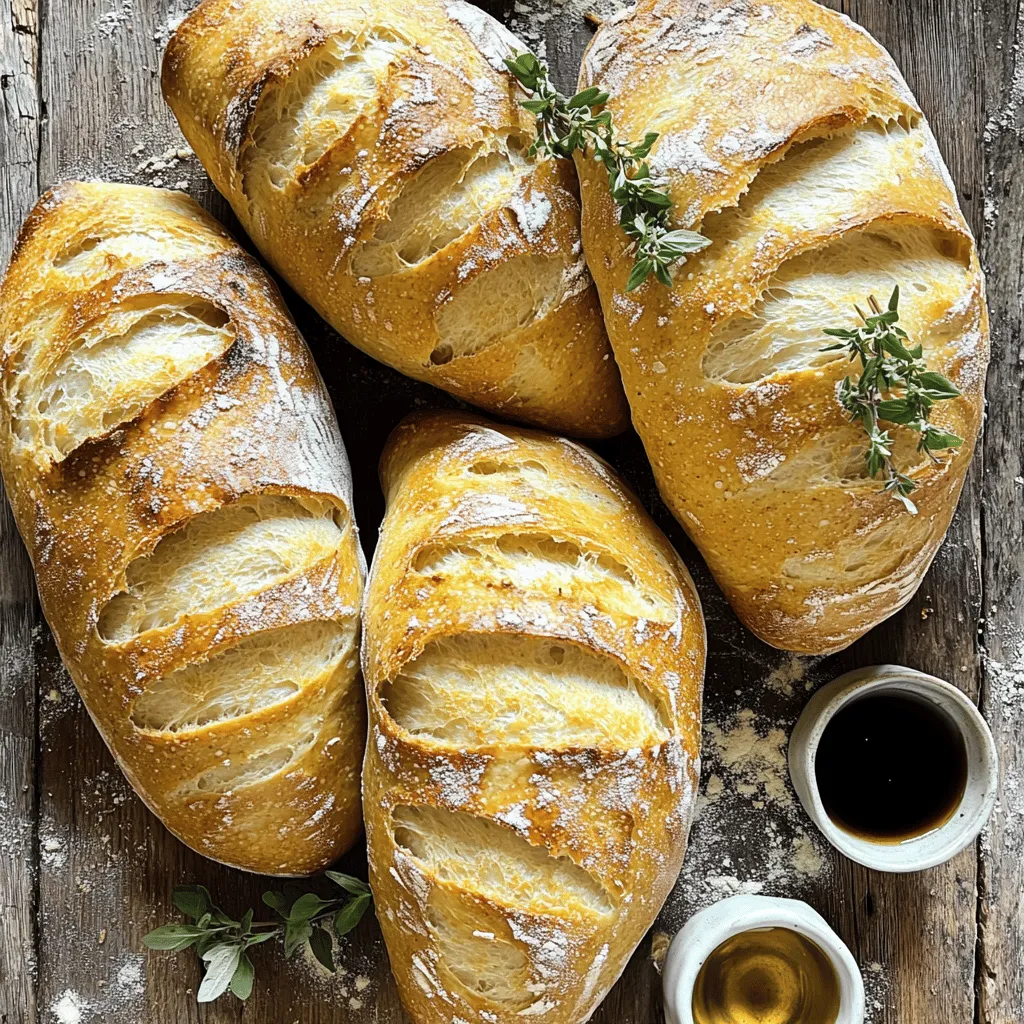 To make ciabatta bread, you need a few key ingredients. You will need all-purpose flour, warm water, active dry yeast, sea salt, and olive oil. These ciabatta bread ingredients work together to create the bread's unique texture and flavor.