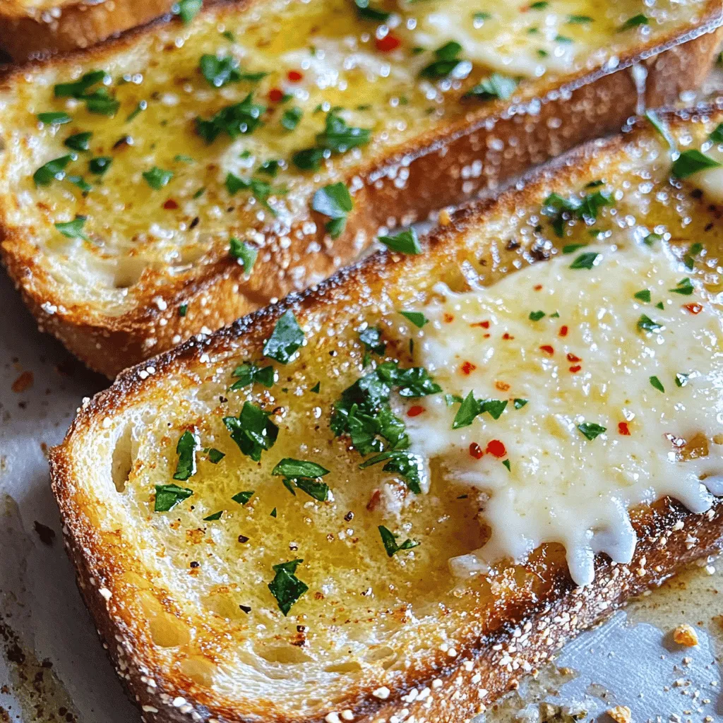 To make a great garlic bread recipe, you only need a few key ingredients. The main star is sliced bread. You can use any type, but thicker bread gives the best results. Sourdough or ciabatta are my favorites for their texture and flavor.