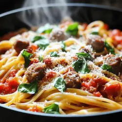 Sizzling Tomato Basil Pasta with Italian Sausage is a dish that beautifully captures the essence of Italian cuisine. It is a culinary celebration of vibrant flavors, inviting aromas, and comforting textures, making it a beloved choice for pasta enthusiasts. This recipe balances the sweetness of ripe tomatoes with the aromatic freshness of basil and the savory richness of Italian sausage, creating a dish that is both hearty and satisfying.