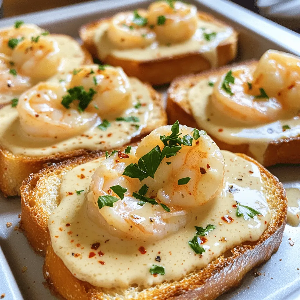 To make a creamy garlic shrimp toast, you need a mix of fresh and tasty items. Each ingredient plays a role in the flavor and texture of this dish.